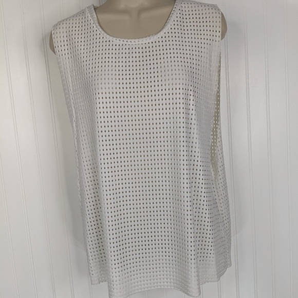 ONZIE Molly White Mesh Drop Arm Tank Sz S/M - Picture 4 of 14